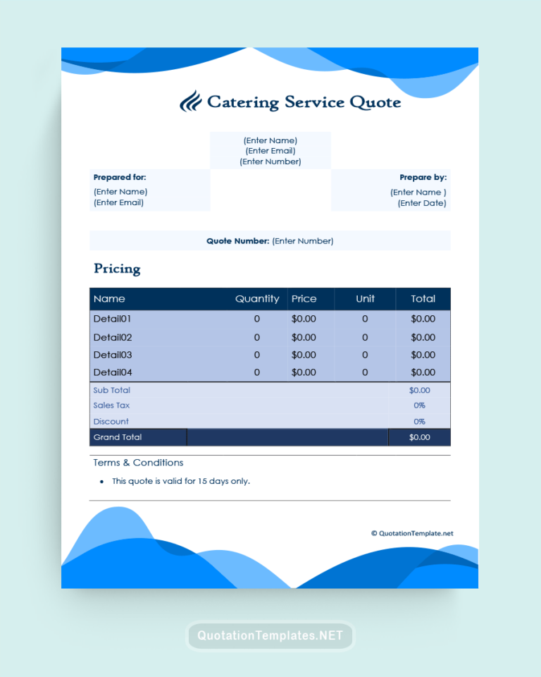 Request Quote For Catering Services Template 210822 BLU Quote