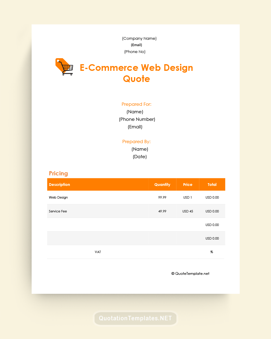 Website Quote Template - Orange