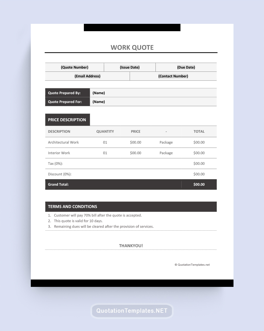 free excel quote template