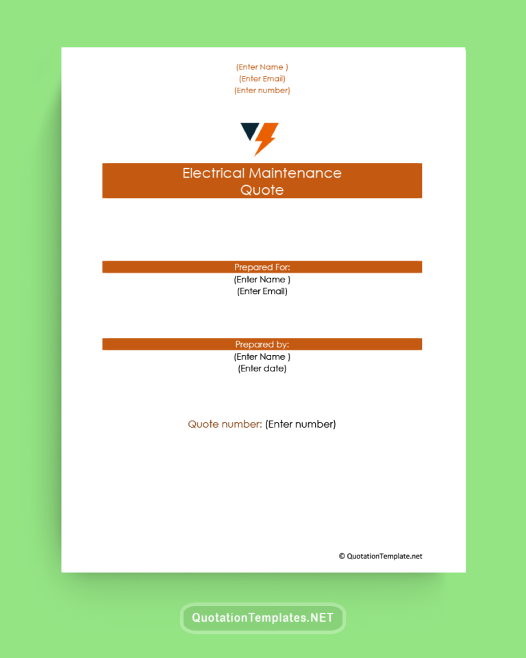 Electrical Quote Template ORG 220917 Quote Templates