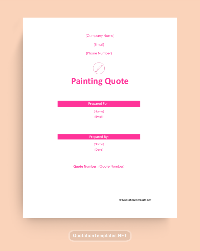 Painting Job Quote Template PNK 220926 Quote Templates